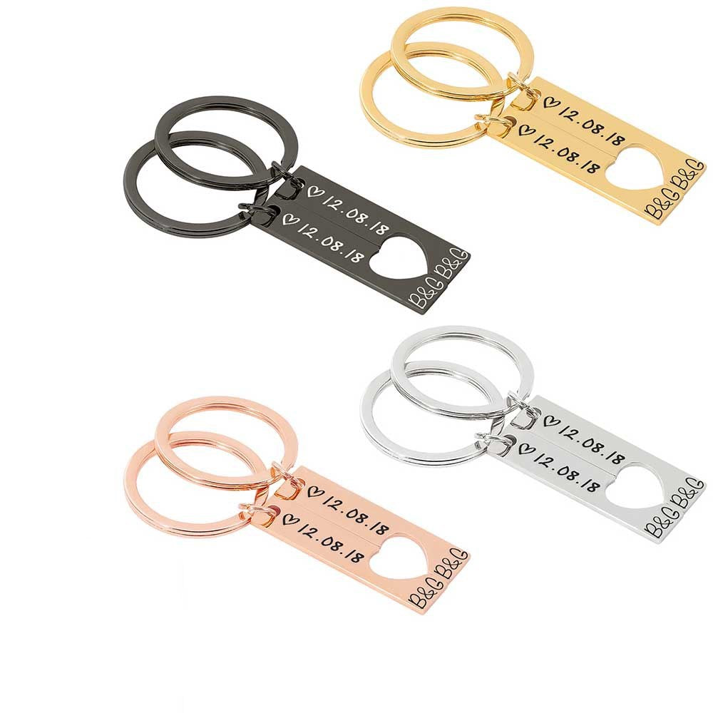 Customized Couples Keychain Boyfriend Girlfriend Keyring Husband Anniversary Valentine Day Gift Customized Couples Keychain Boyfriend Girlfriend Keyring Husband Anniversary Valentine Day Gift